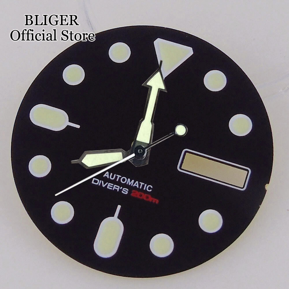 29mm Mod Watch Dial Black Gray Orange Fit NH36 Movement for 3H 3.8H 4.1H o’clock