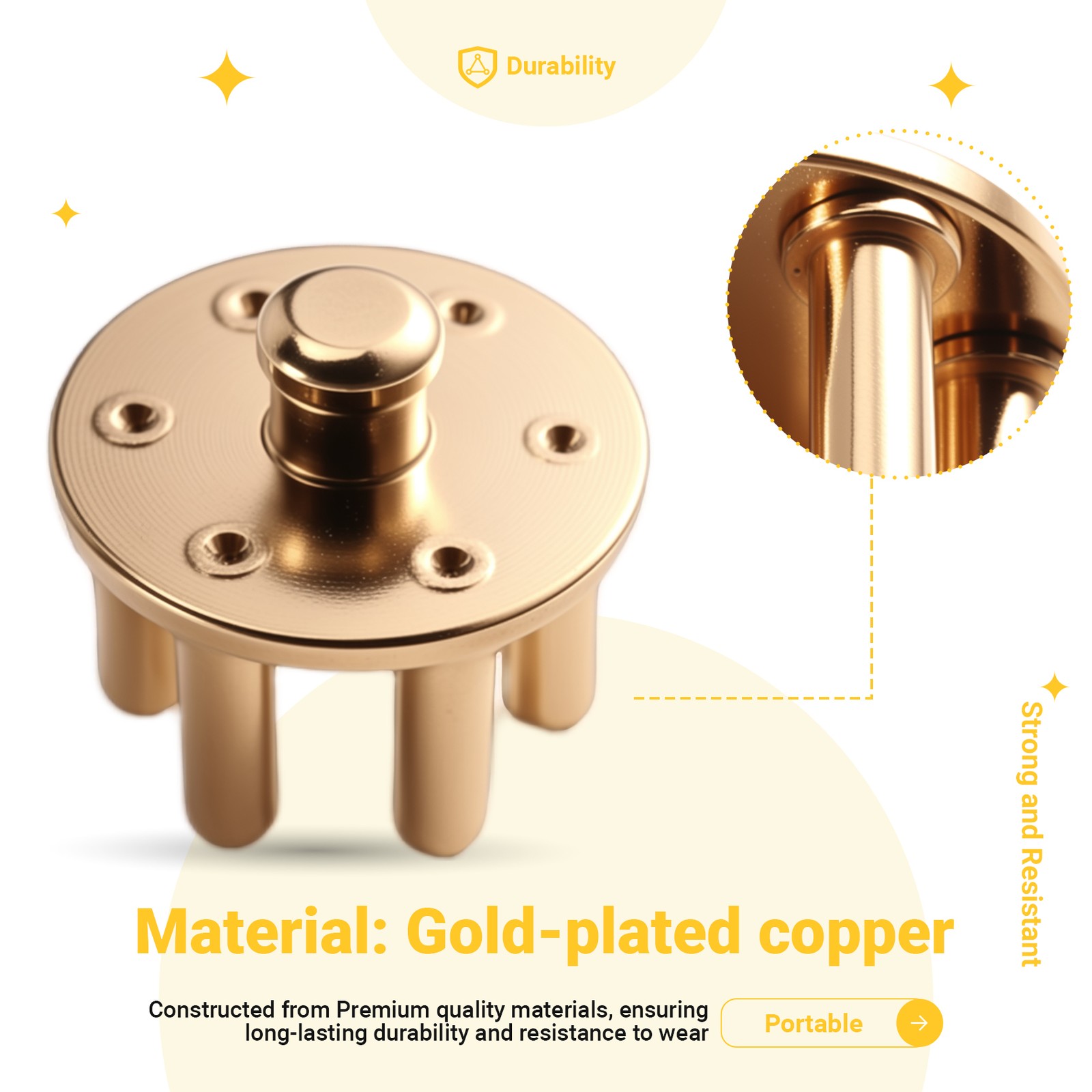 Gold-Plated 6-Prong Dry EEG Electrode High Accuracy Comb Electrodes X6Z35298