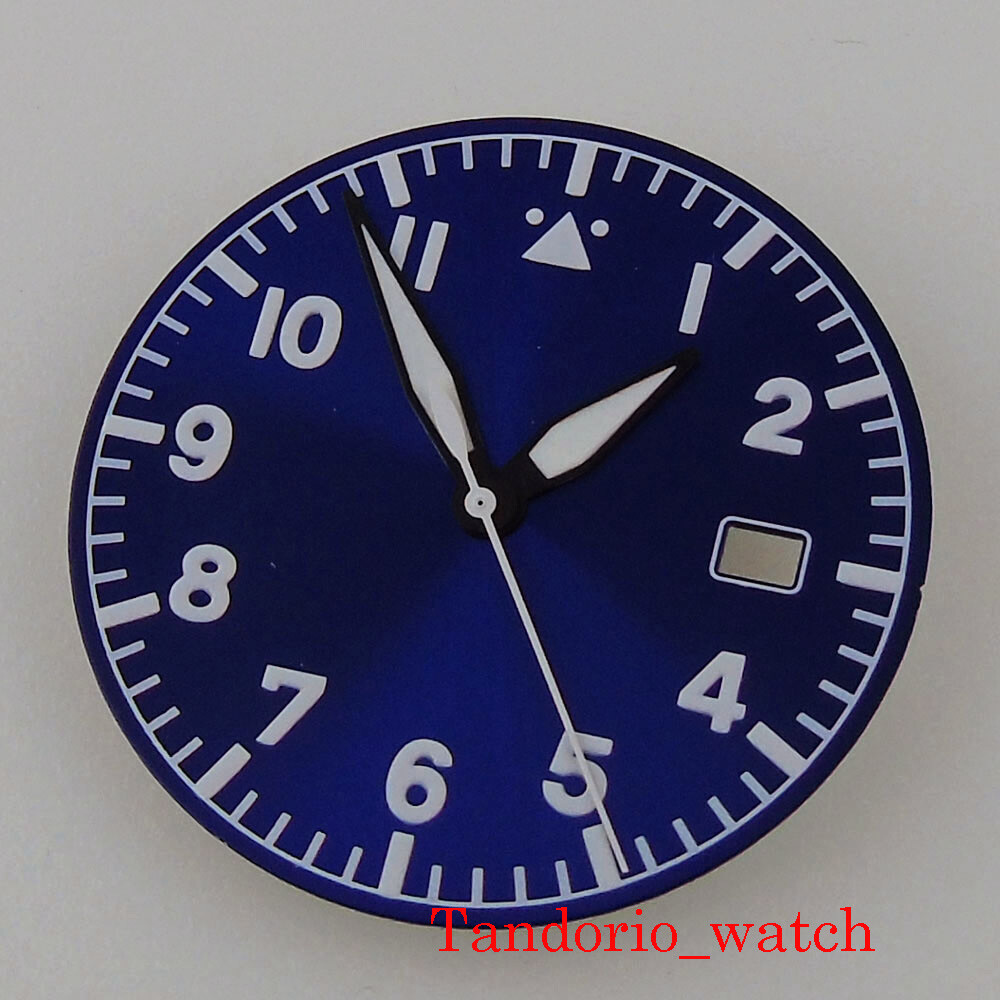 33.6mm Luminous Watch Dial Hands Watch Parts With Date Window For NH35 Movement
