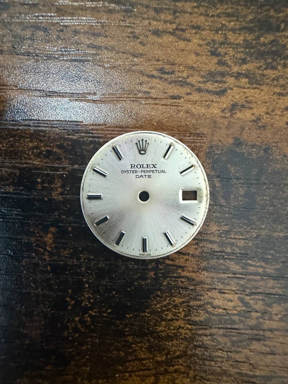 ROLEX LADIES OYSTER PERPETUAL DATE 6517 6516 6519 SILVER STICK DIAL USED COND