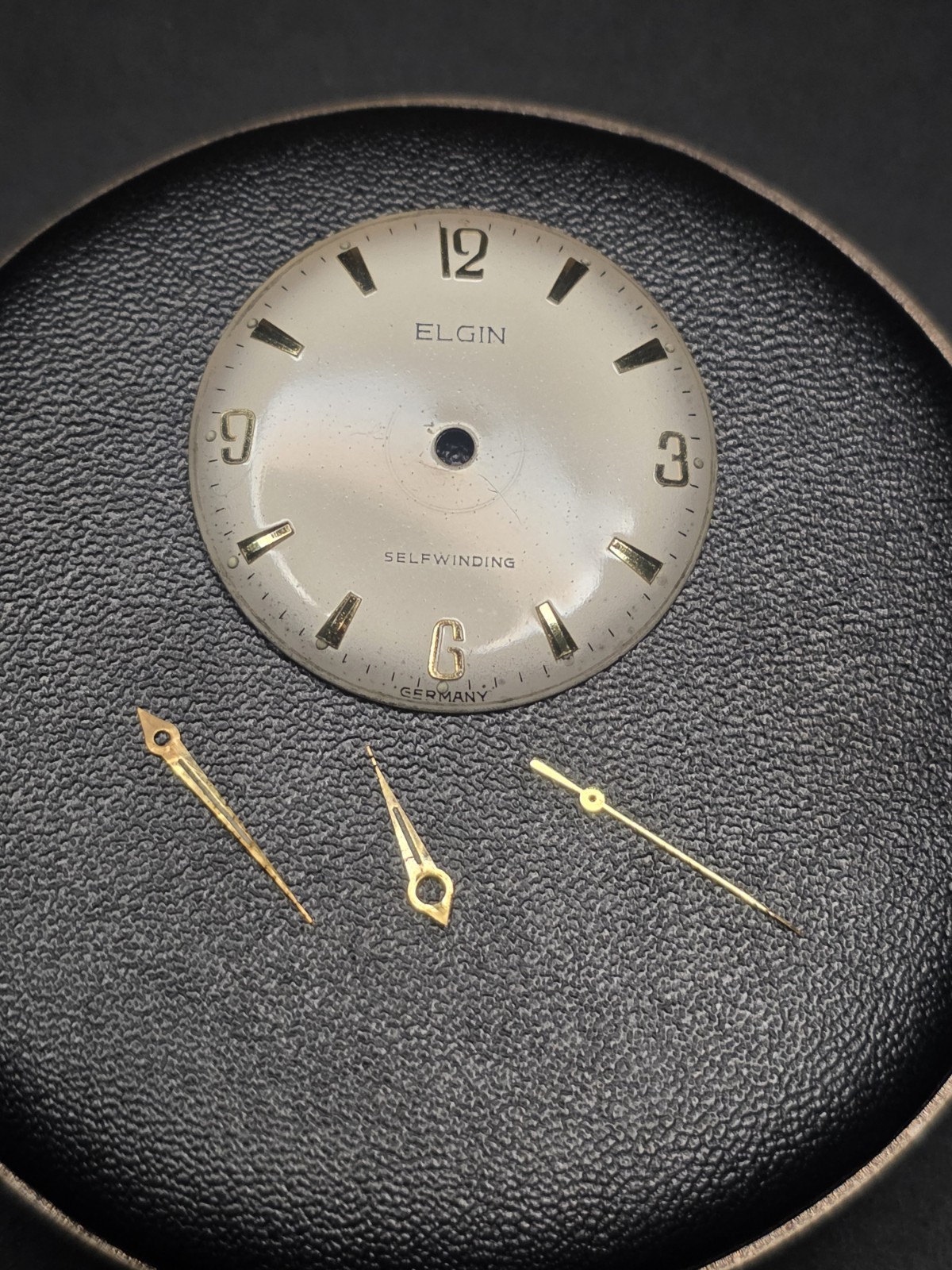 Vintage Elgin Selfwinding Dial & Hands for PUW 1260 Movement Germany Original