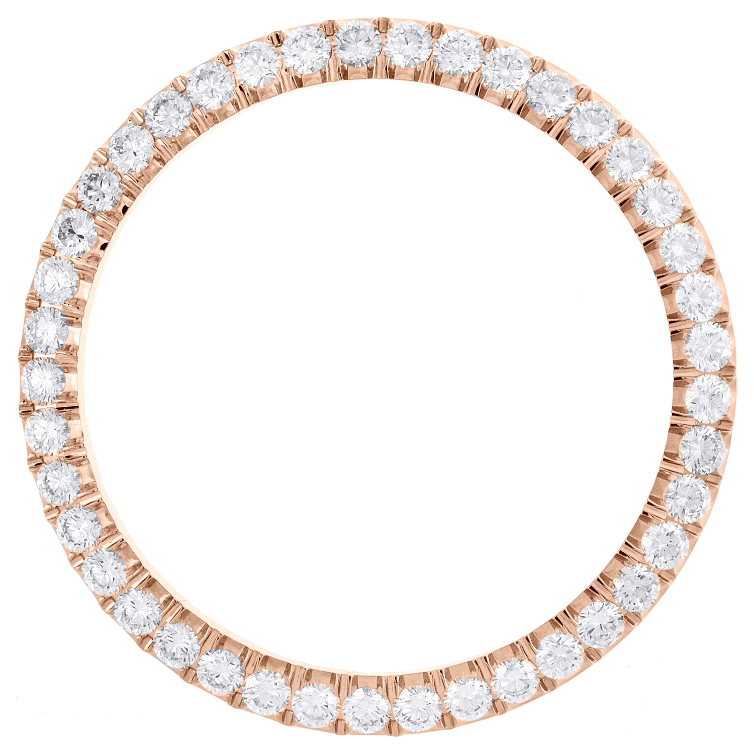 10K Rose Gold Diamond Watch Bezel For DateJust 41 Everose # 126331 Rolex 3.20 CT