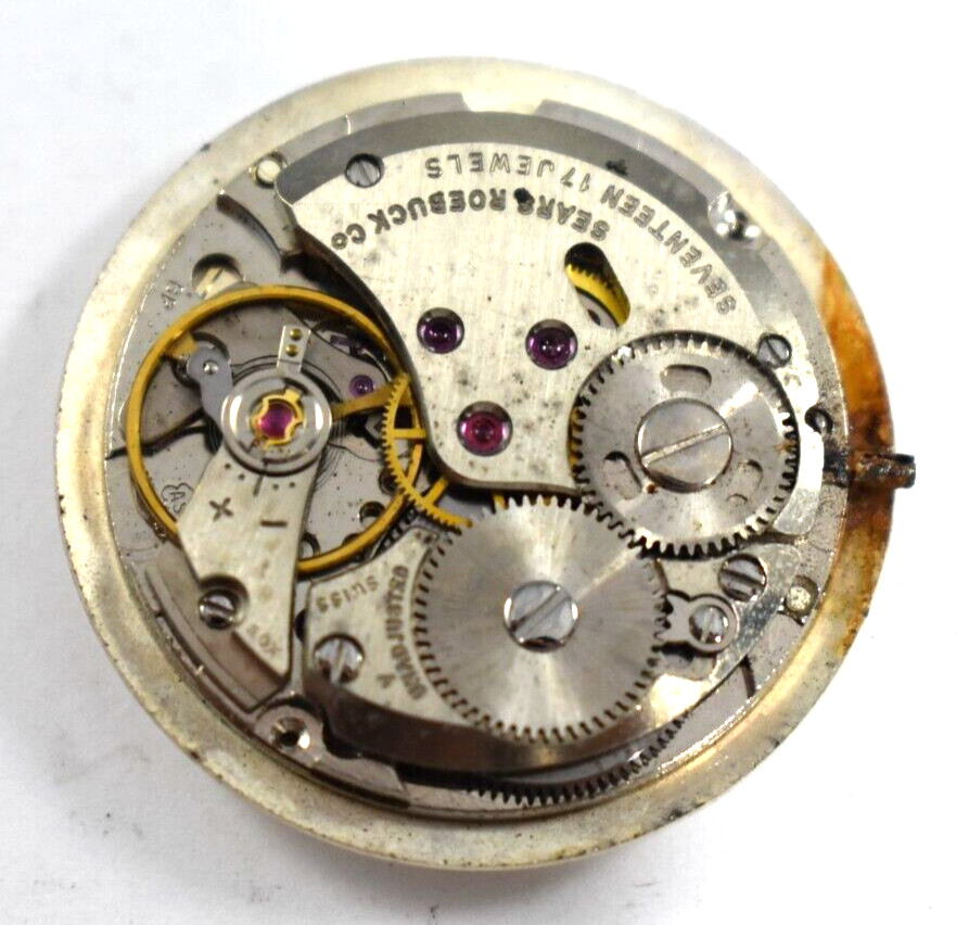 Vintage Tradition Sears Roebuck Manual Wind 17J Wrist Watch Movement lot.a0