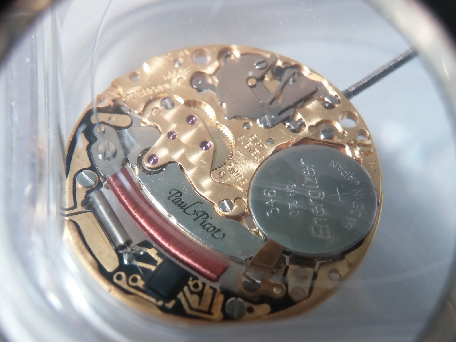 ETA 210.001 (no calendar) movement PAUL PICOT ETA QUARTZ 210 001. DISCONTINUED.