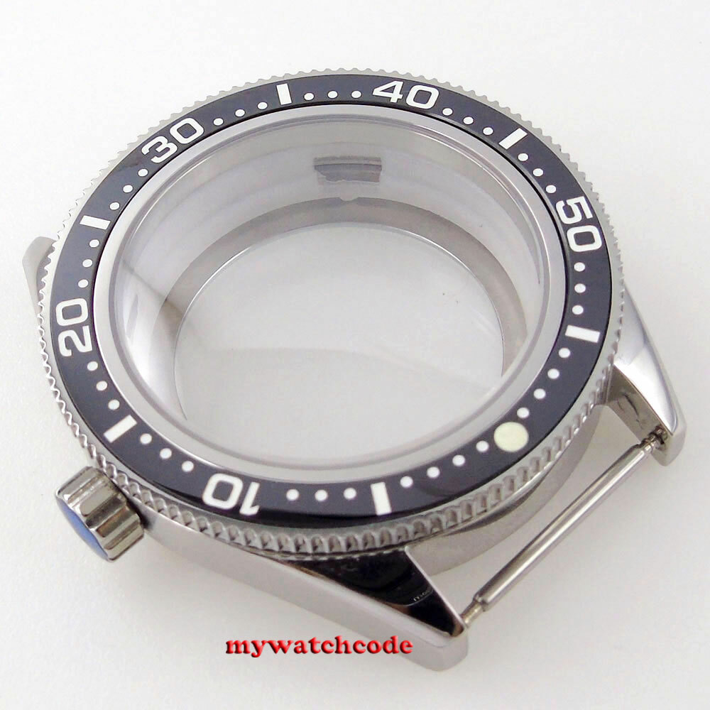 42mm Steel watch case sapphire glass ceramic bezel case fit NH35 NH36 ETA 2824