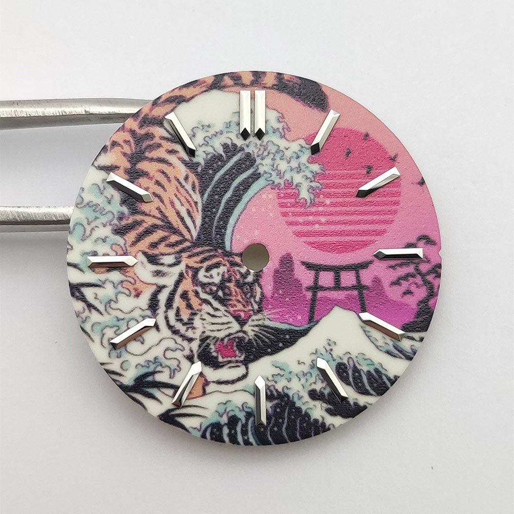 28.5mm NH35 Kanagawa Dial Full Luminou for NH35/36 Movement NH35 Dial Watch Part
