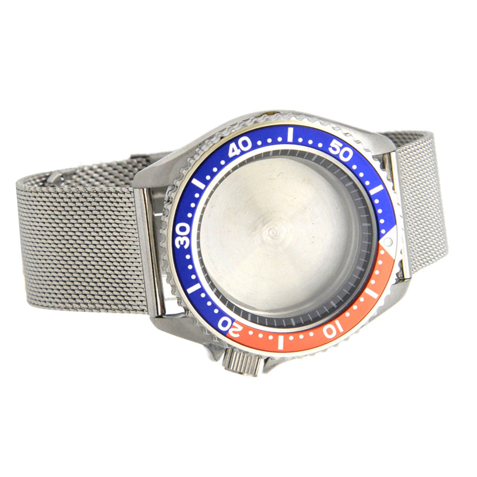 42mm Blue+Orange Steel Watch Case Bezel Strap Band Set For NH35 NH36 Movement I