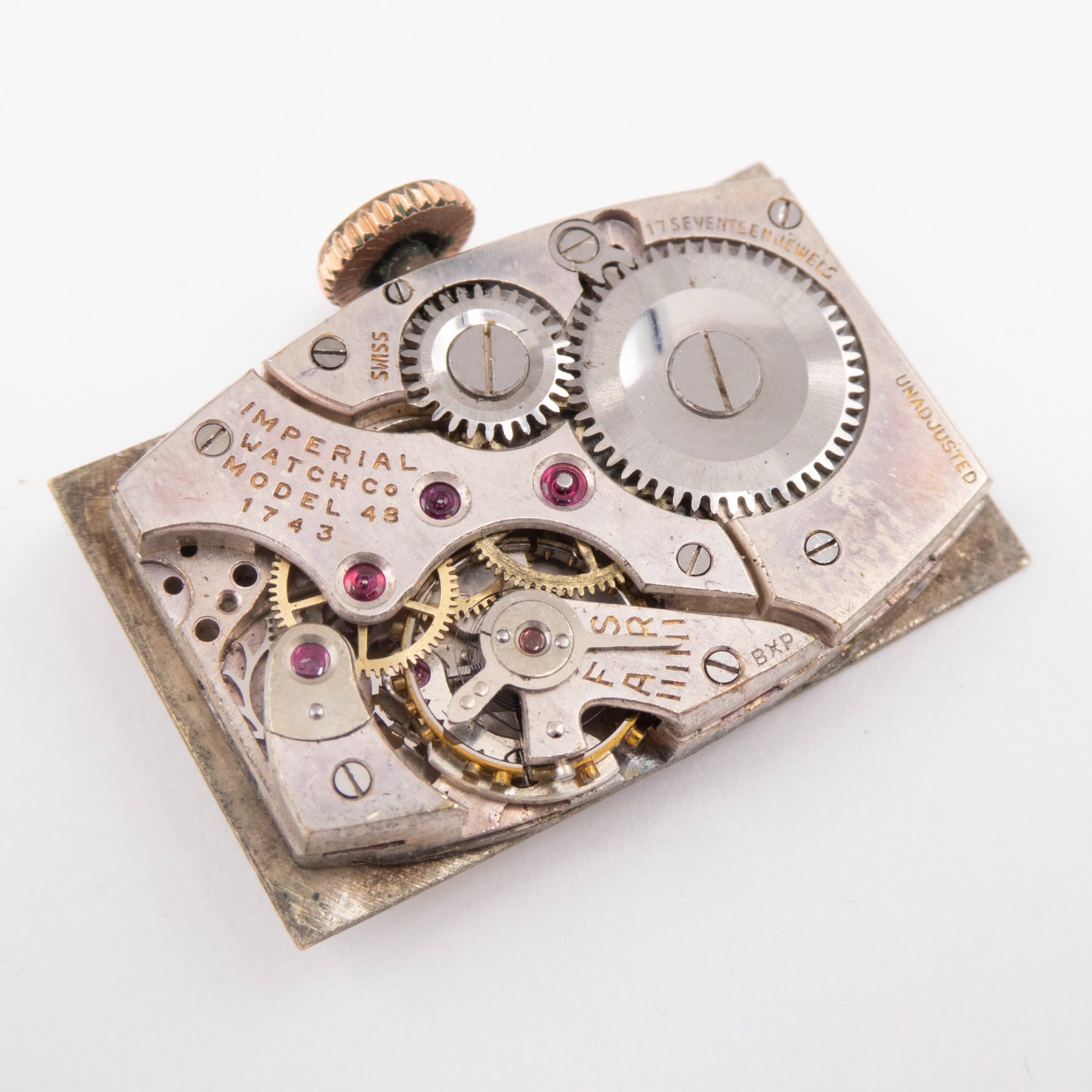 Vintage Imperial Watch Co. Model 48 1743 17-Jewel Wristwatch Movement