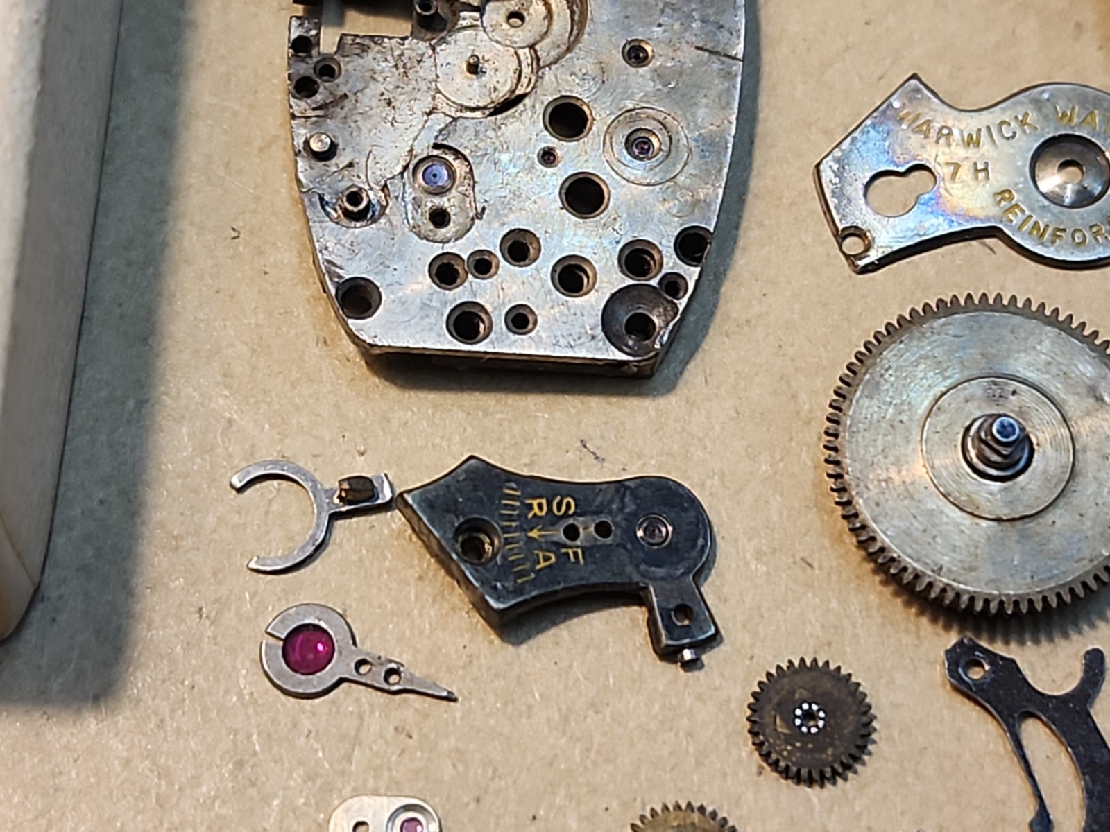 Vintage Tonneau Shape Warwick Swiss 15j 3 Adjustments Movement Parts