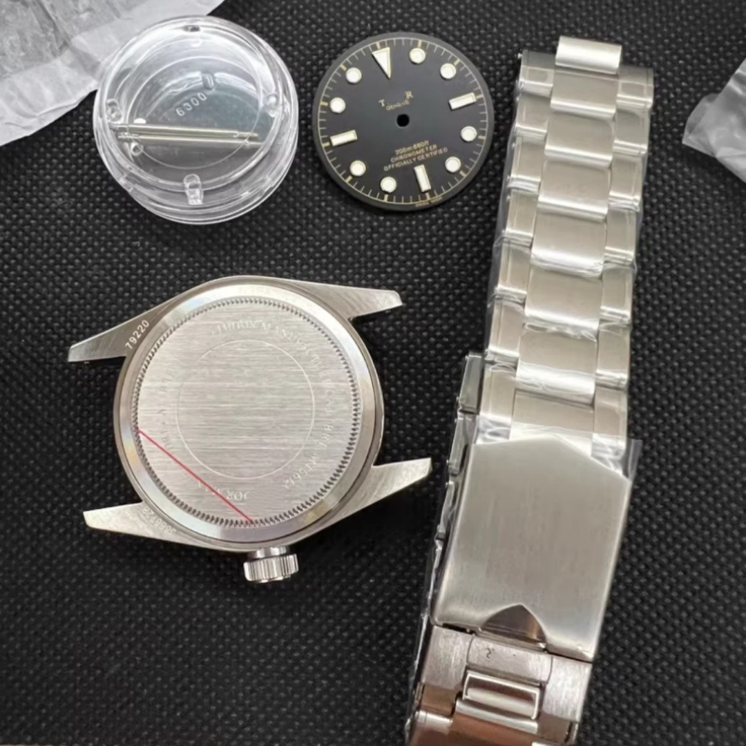 DIY SET for T /u/ D/ O/ r 41MM 2824 watch case + dial + hands + Strap Sapphire