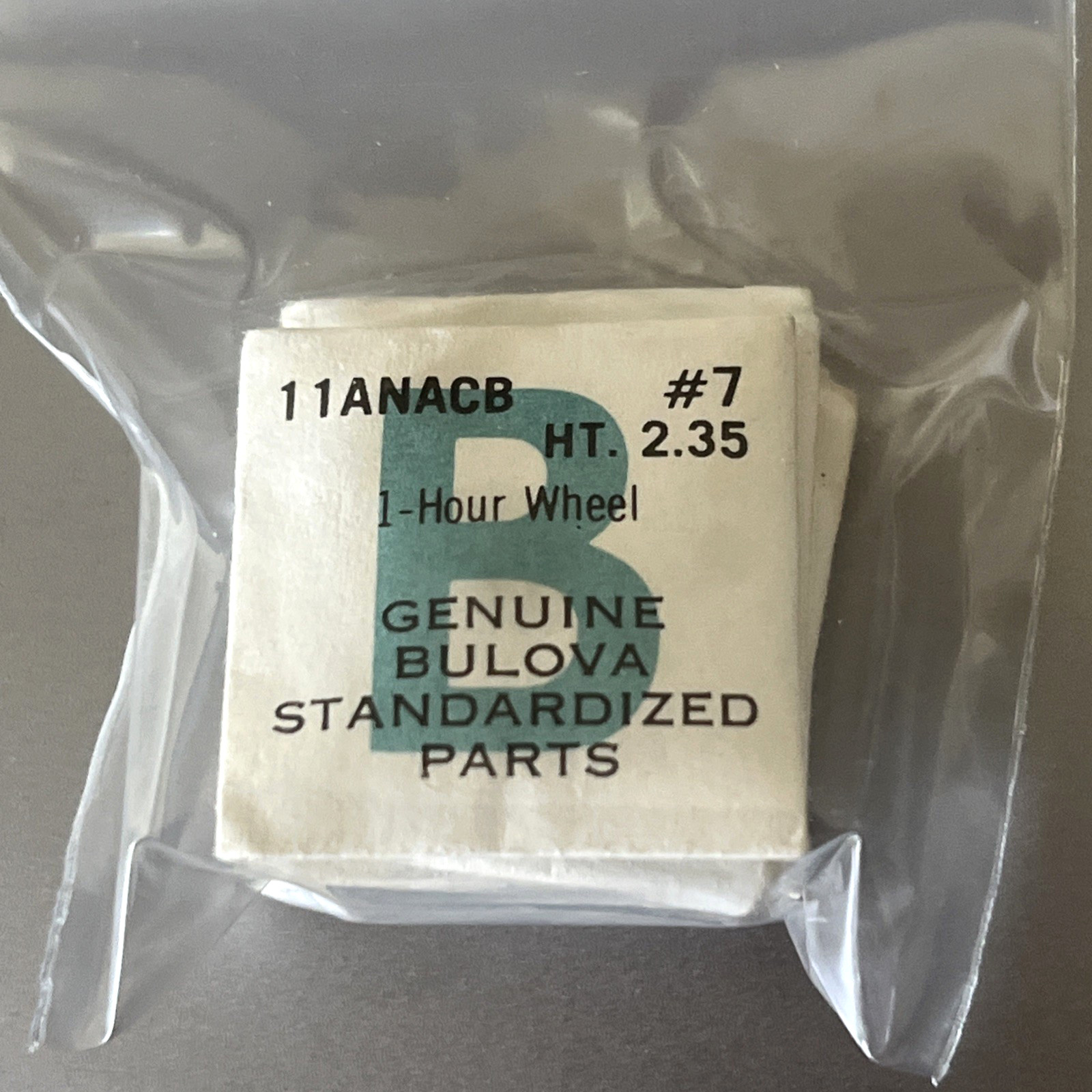 Bulova Watch 11ANACB Movement Part #7 Ht. 2.35 (1) Hour Wheel Sealed Packet
