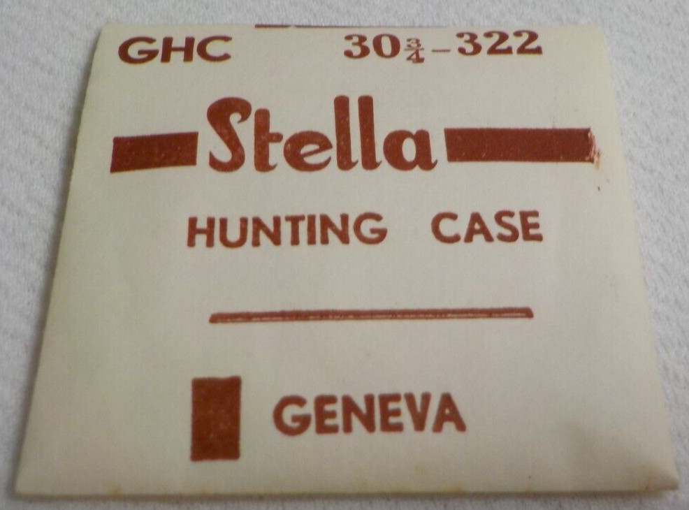 STELLA HUNTING POCKET WATCH CRYSTAL WATCHMAKER REPLACEMENT 322 30 3/4 GHC #171