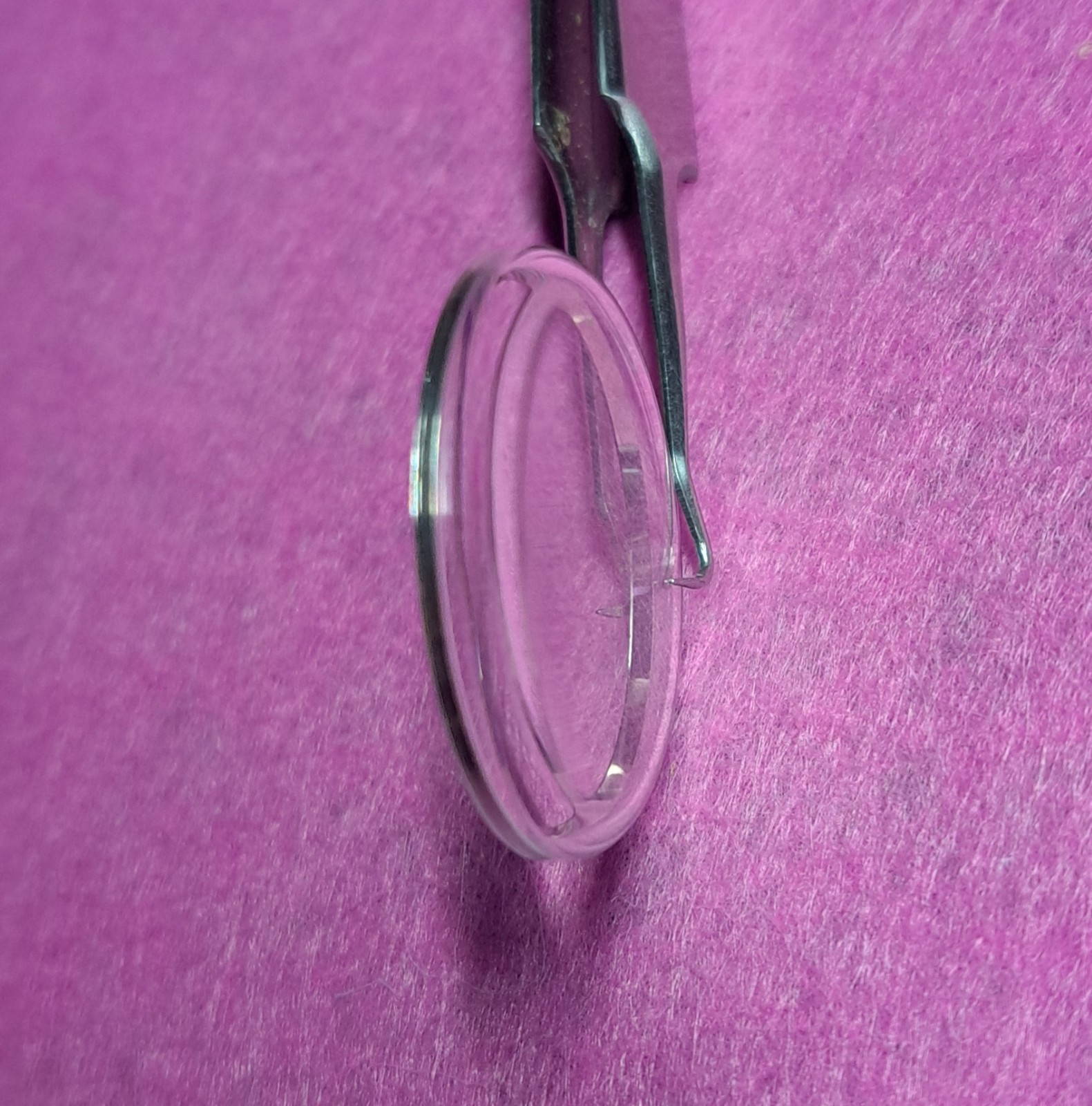 Watch Glass Ø 18.6 Mm Height 3.4 Mm Armored Tension Ring Chrome Metal Waterproof