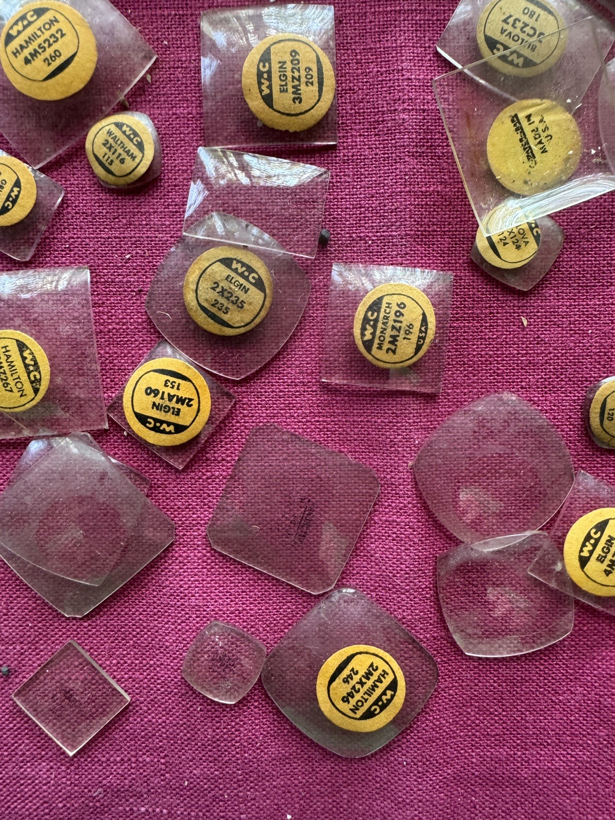 100 Vintage Glass Watch Face Crystals Crafts Repair Elgin Bulova Gruen Make Art