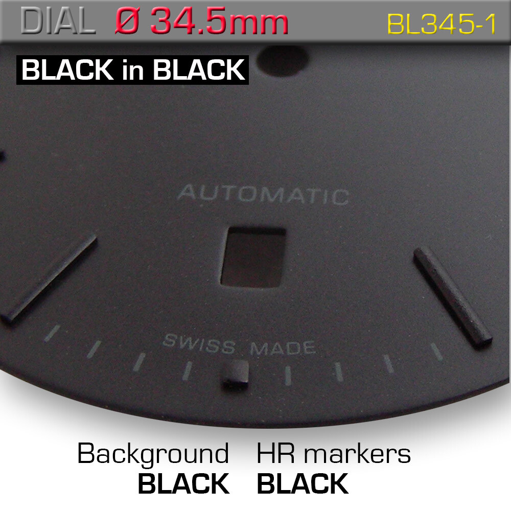 DIAL, ETA 2824-2 + SW 200, Ø 34.5 MM, DATE 6, BLACK + WHITE