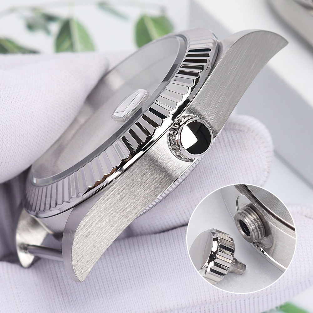 AR Layer Oyster Watch Cases 36mm/39mm Fluted Bezel Sapphire For Seiko NH35 NH36