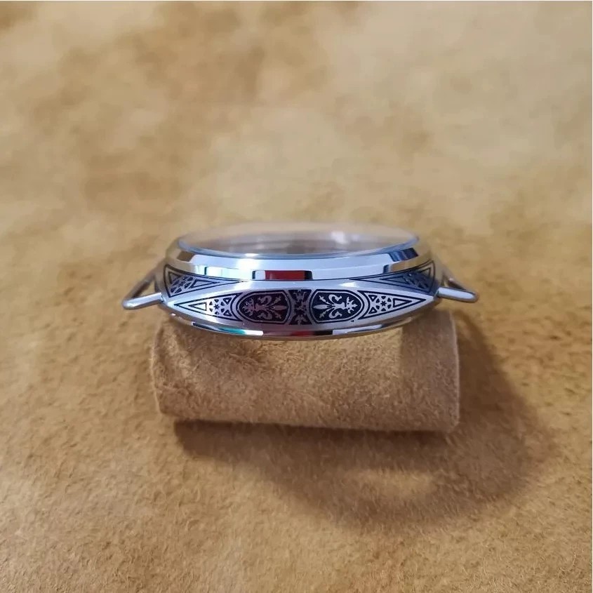 47mm Engraved Watch Case 316L Stainless Steel Fits ST3600 ST3621 ETA 6497 6498