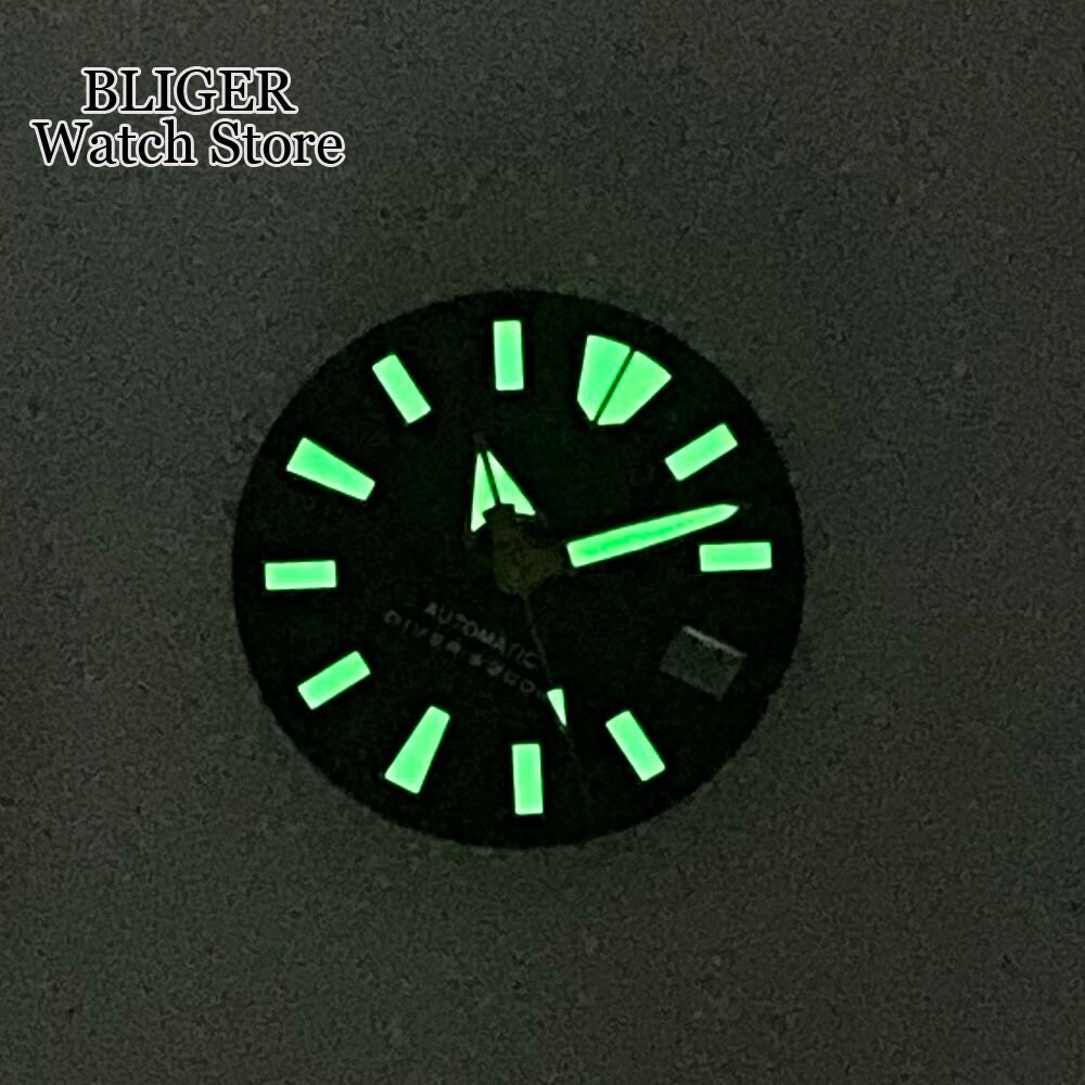 29MM Green White Blue Watch Dial Luminous Date Window Fit NH35 NH36 NH36A Parts