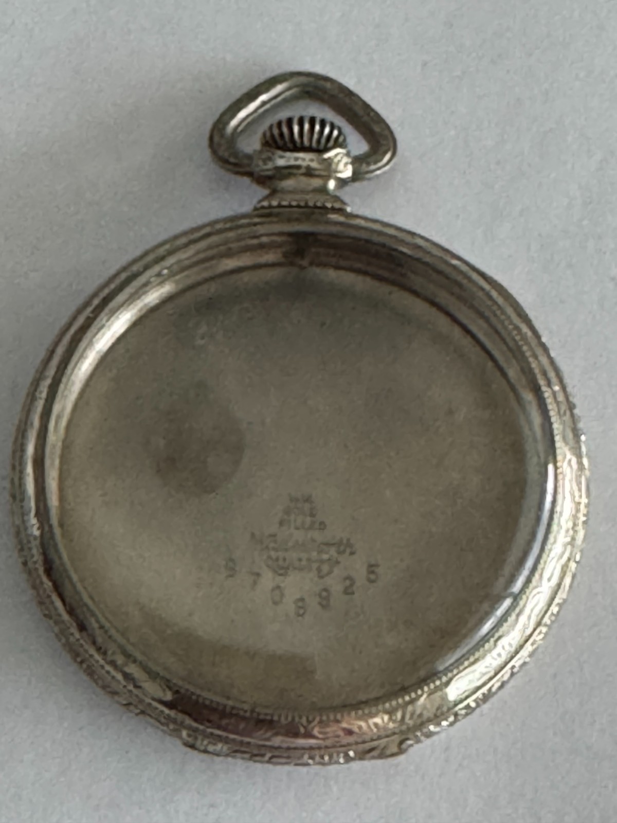 VINTAGE 12 SIZE WADSWORTH POCKET WATCH CASE 14K WHITE GOLD FILLED PENDANT SET