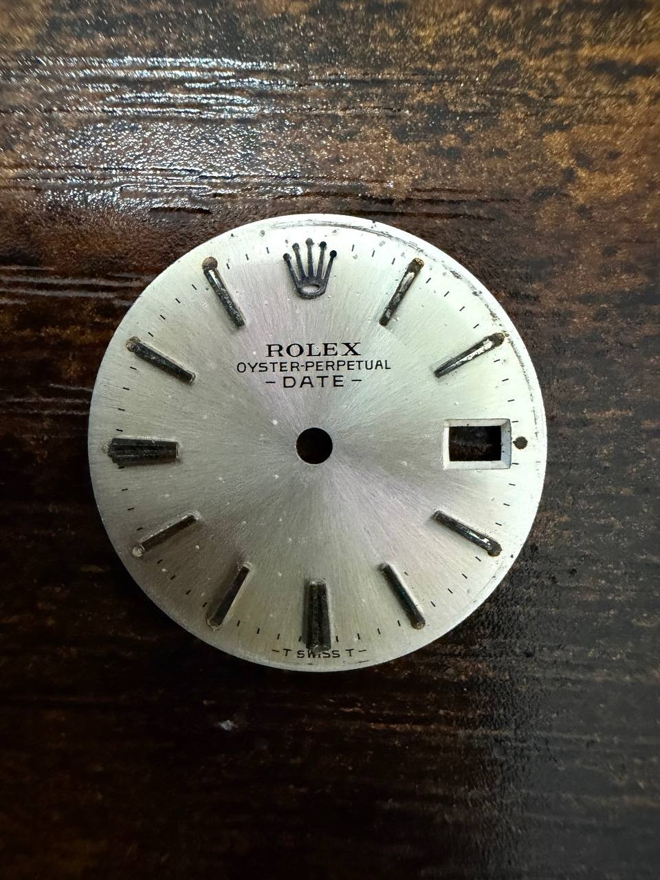 ROLEX LADIES OYSTER PERPETUAL DATE 6517 6516 6519 SILVER STICK DIAL USED COND
