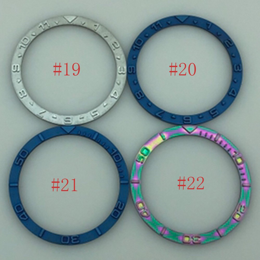 38mm*31.5mm Ceramic/Stainless Steel Bezel Green Gray Black Blue Watch Parts