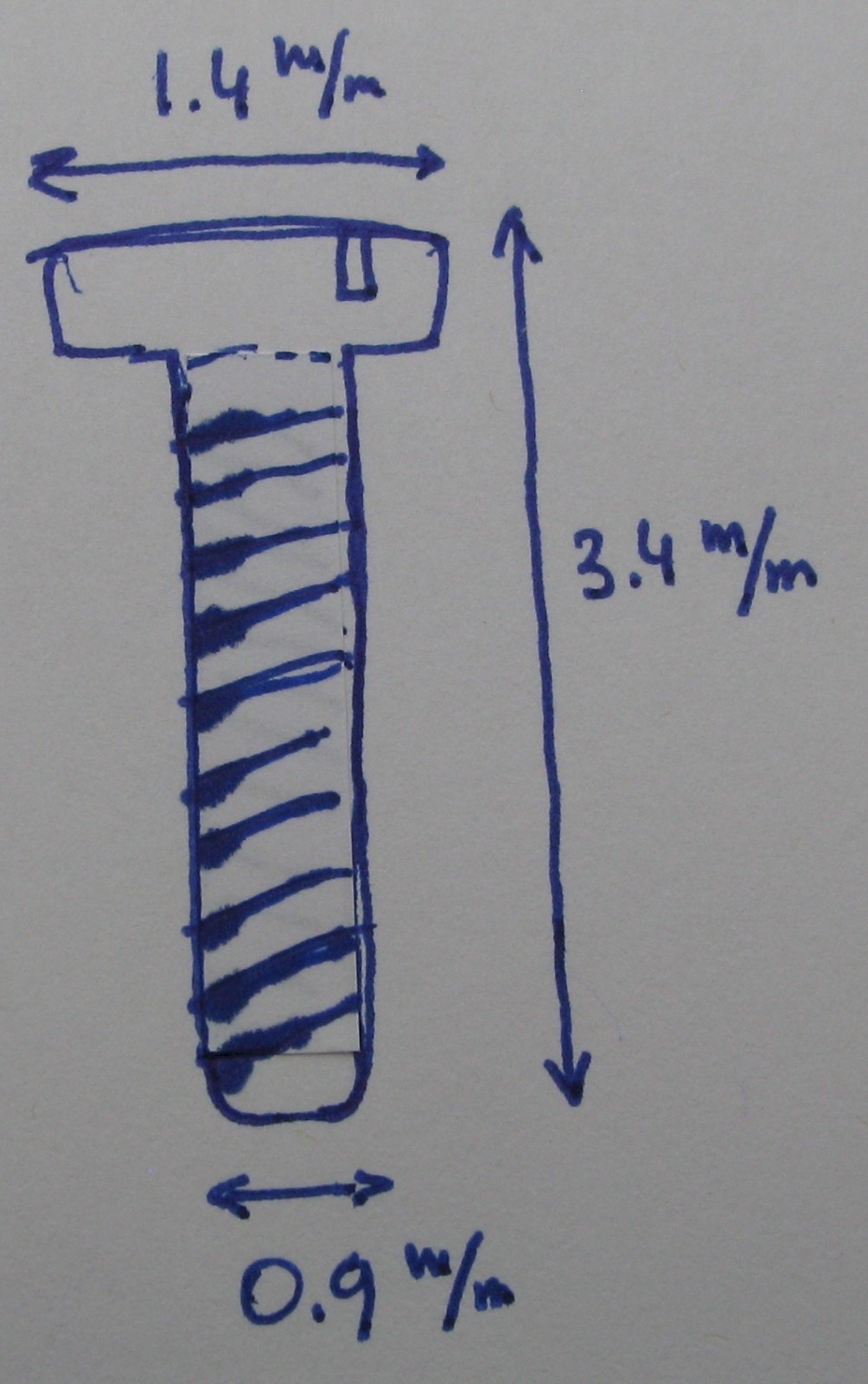 Cartier generic case screw thread 0.9 mm yellow gold plated h = 3.4 mm