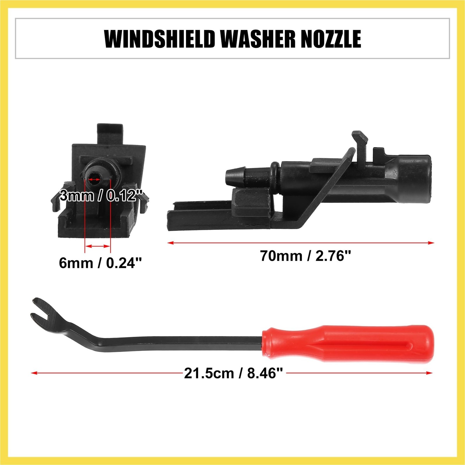 3pcs Front Windshield Wiper Washer Nozzle Spray Jet Kit 76810TP6A01 for Honda…