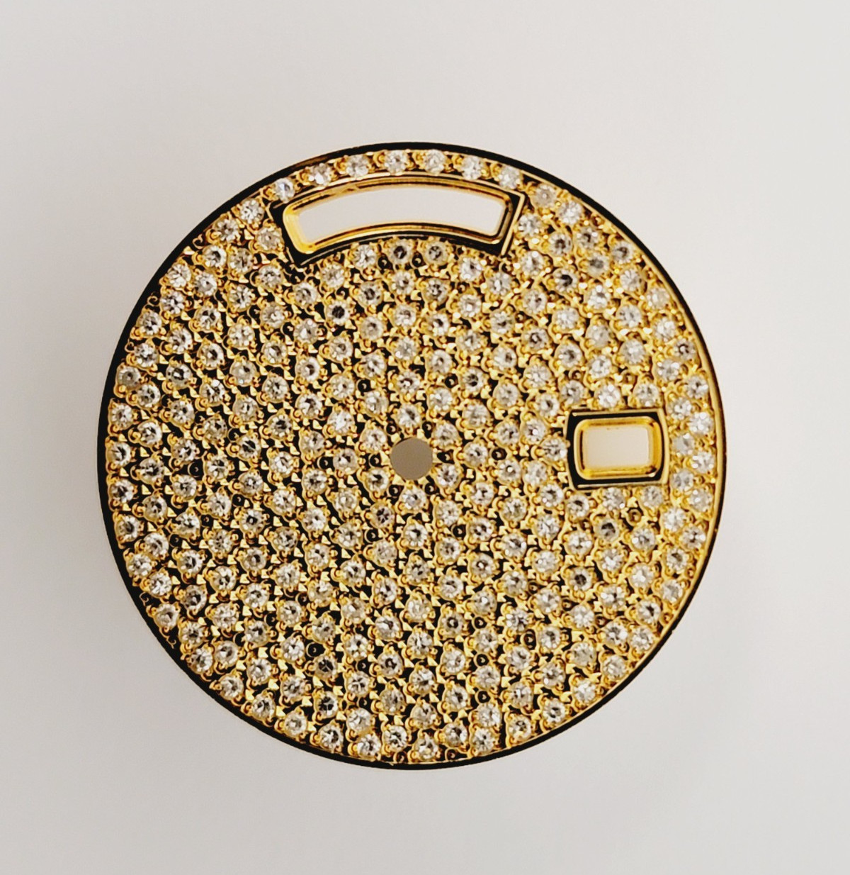 Custom 36 mm Day Date Dial Pave diamond dial to fit Rolex Models 18038, 18238