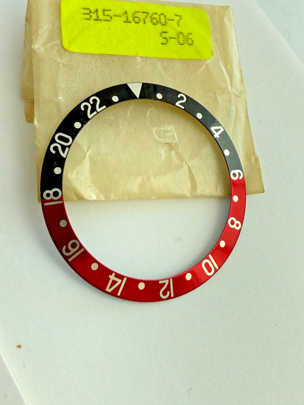ROLEX GENUINE GMT COKE BEZEL INSERT Part# B315-16760-7-A1 For 16710 16700 16760