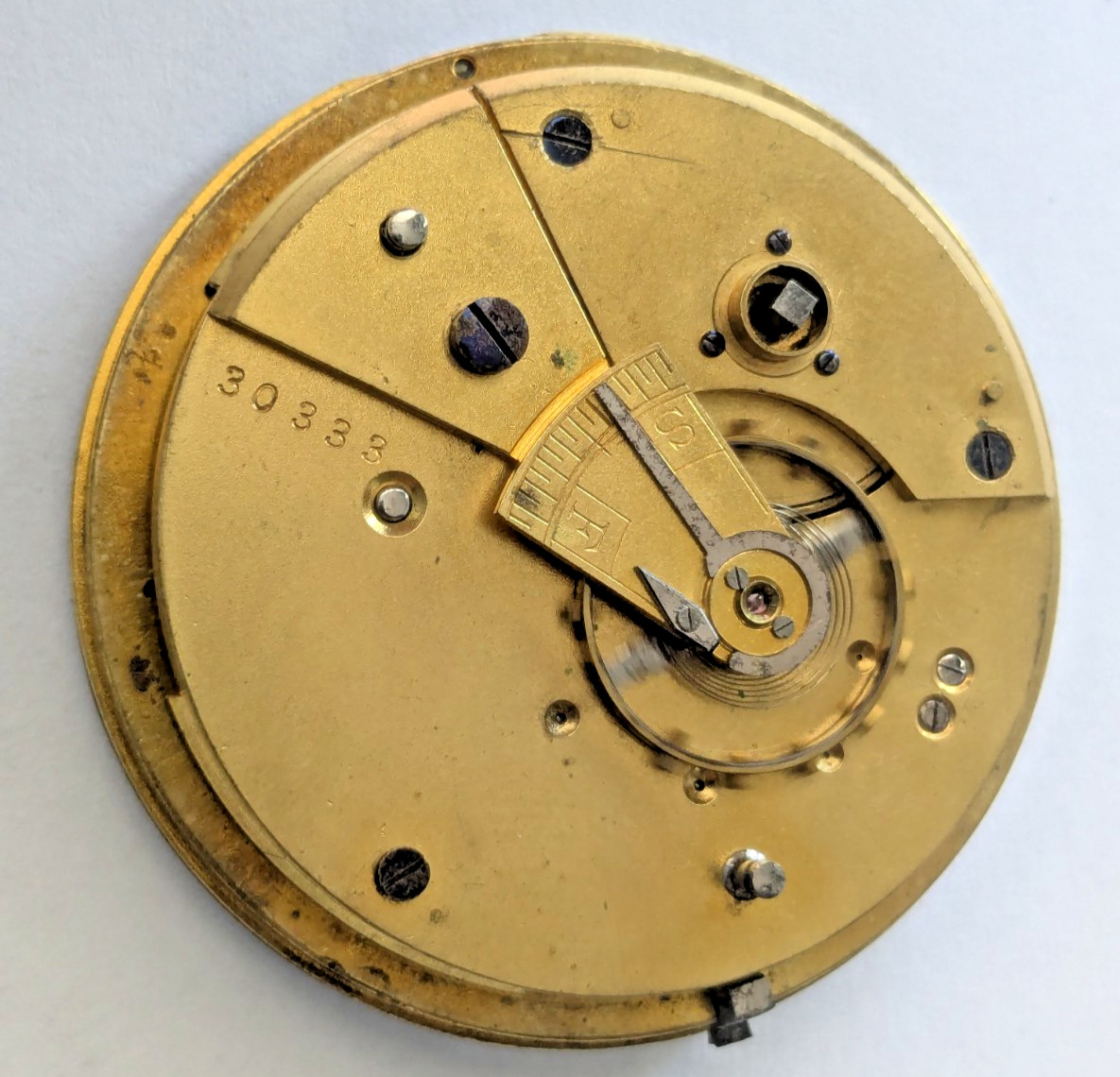 Antique H. Stone Leeds English Pocket Watch Movement For Parts/Repair 47.3mm 30