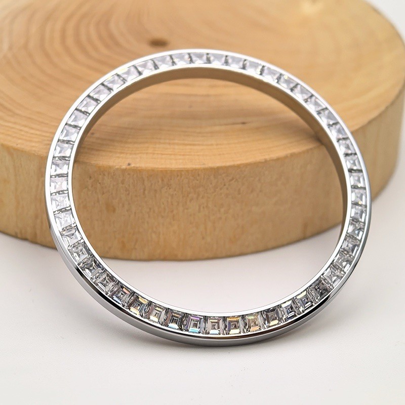 Generic Watch Bezel Baguette Moissanite Diamonds Fits Rolex 40 Day-Date Datejust