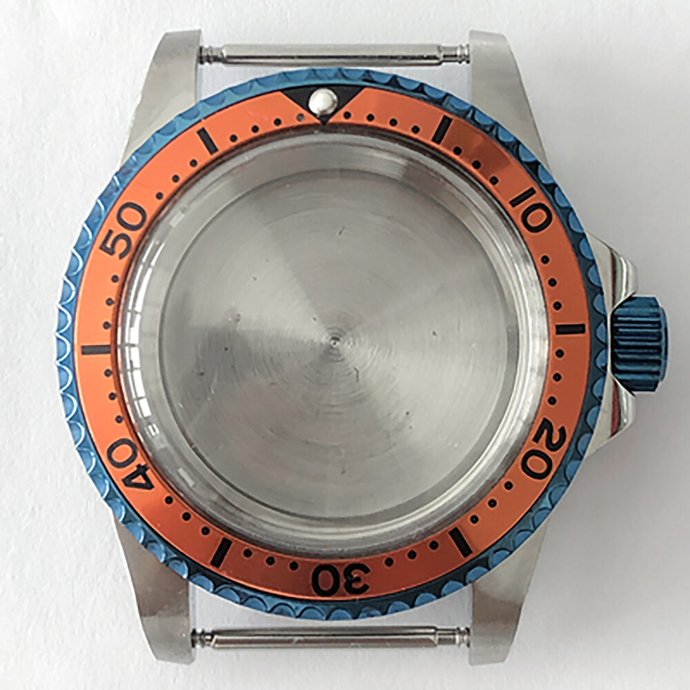 39.5mm Blue Retro Stainless Steel Watch Case+Acrylic Mirror for NH35/NH36