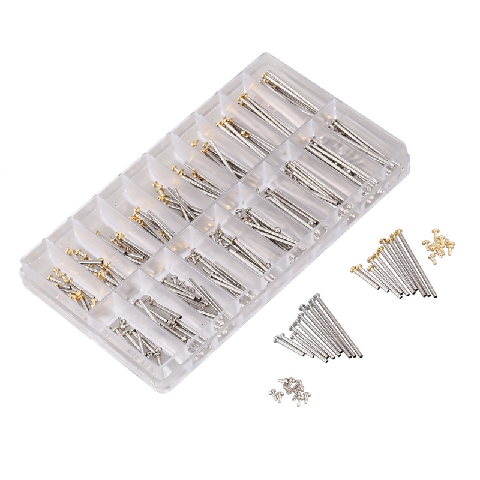 200Pcs 10mm-20mm Assorted Watch Band Tube Pins Bracelet Rivet Box b