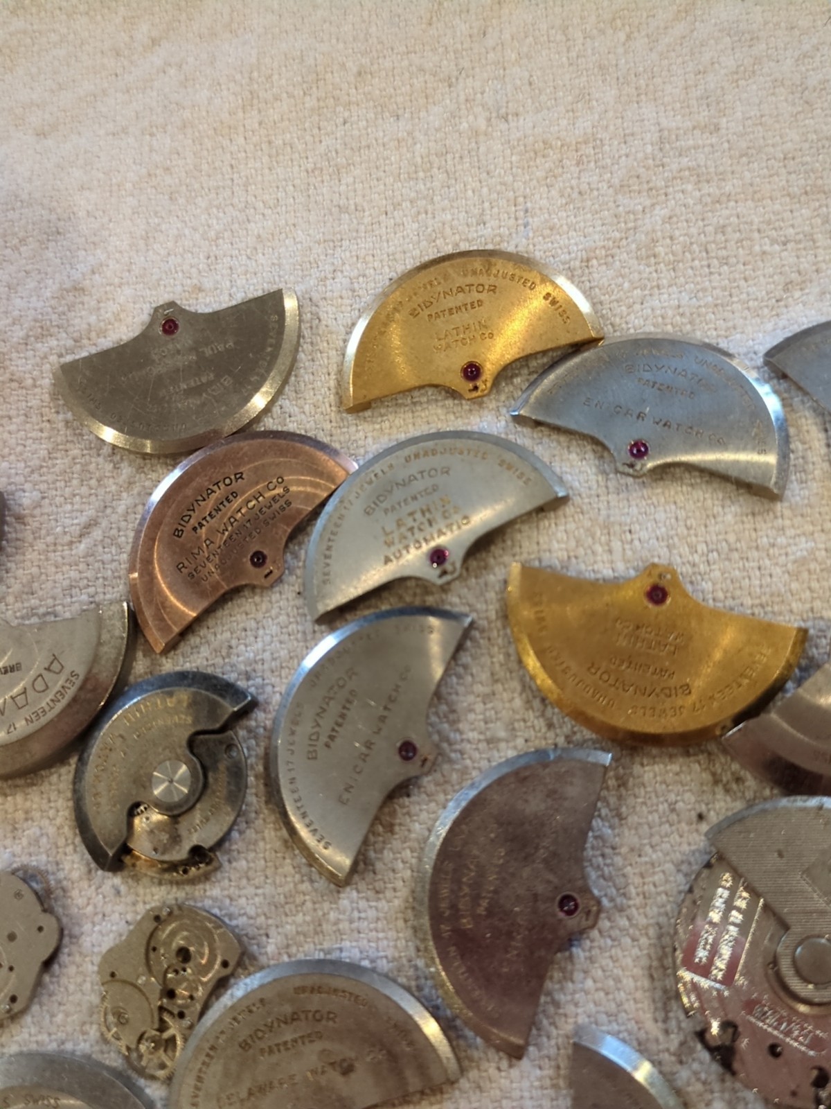 Large Lot Of Vintage Automatic Bidynator Watch Rotor Parts. Over 4 Ounces!!