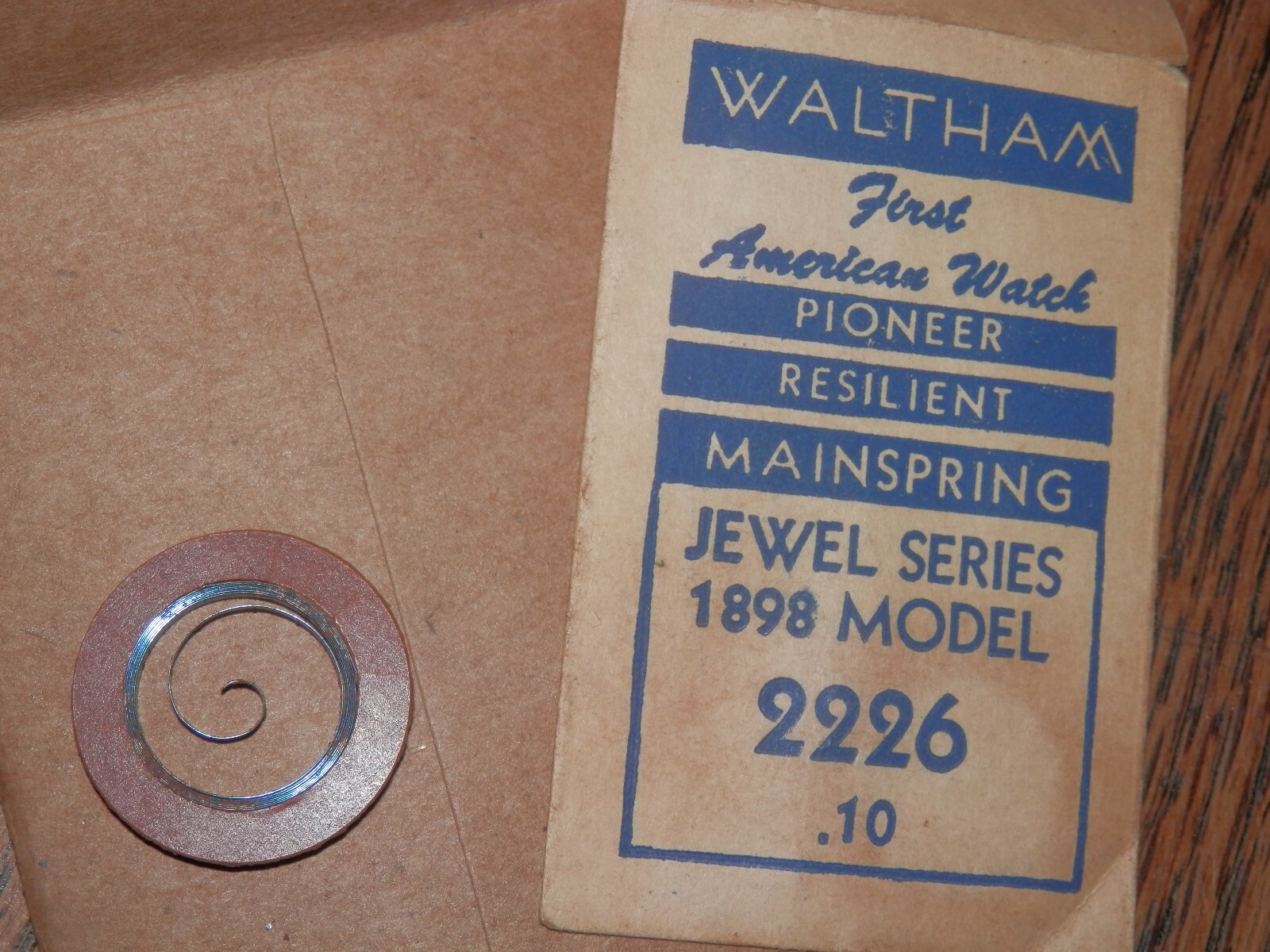 WALTHAM PIONEER RESILIENT Replacement Mainspring 2226 Jewel Series 1898 Model
