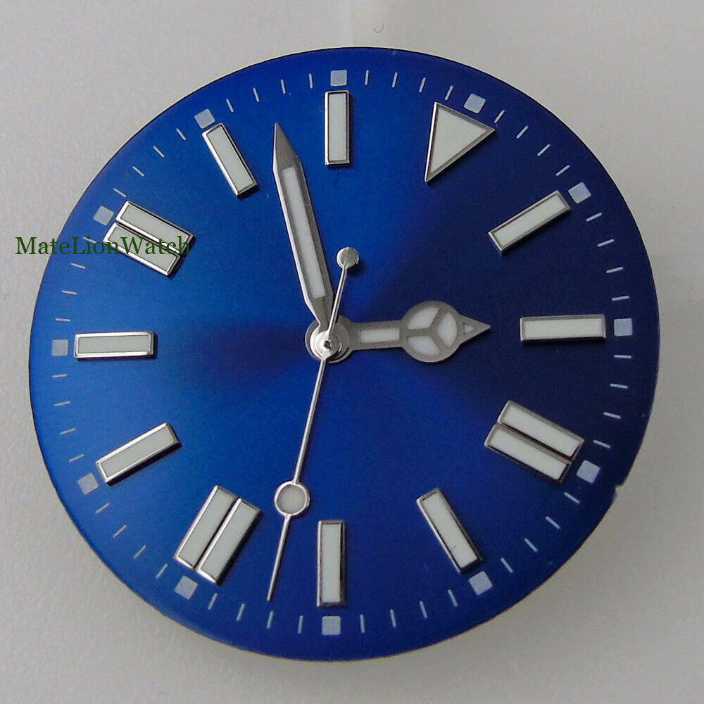 31mm/28.5mm For NH35 Miyota8215 821A ETA 2824 DG2813 Watch Dial +Hands Blue Lume