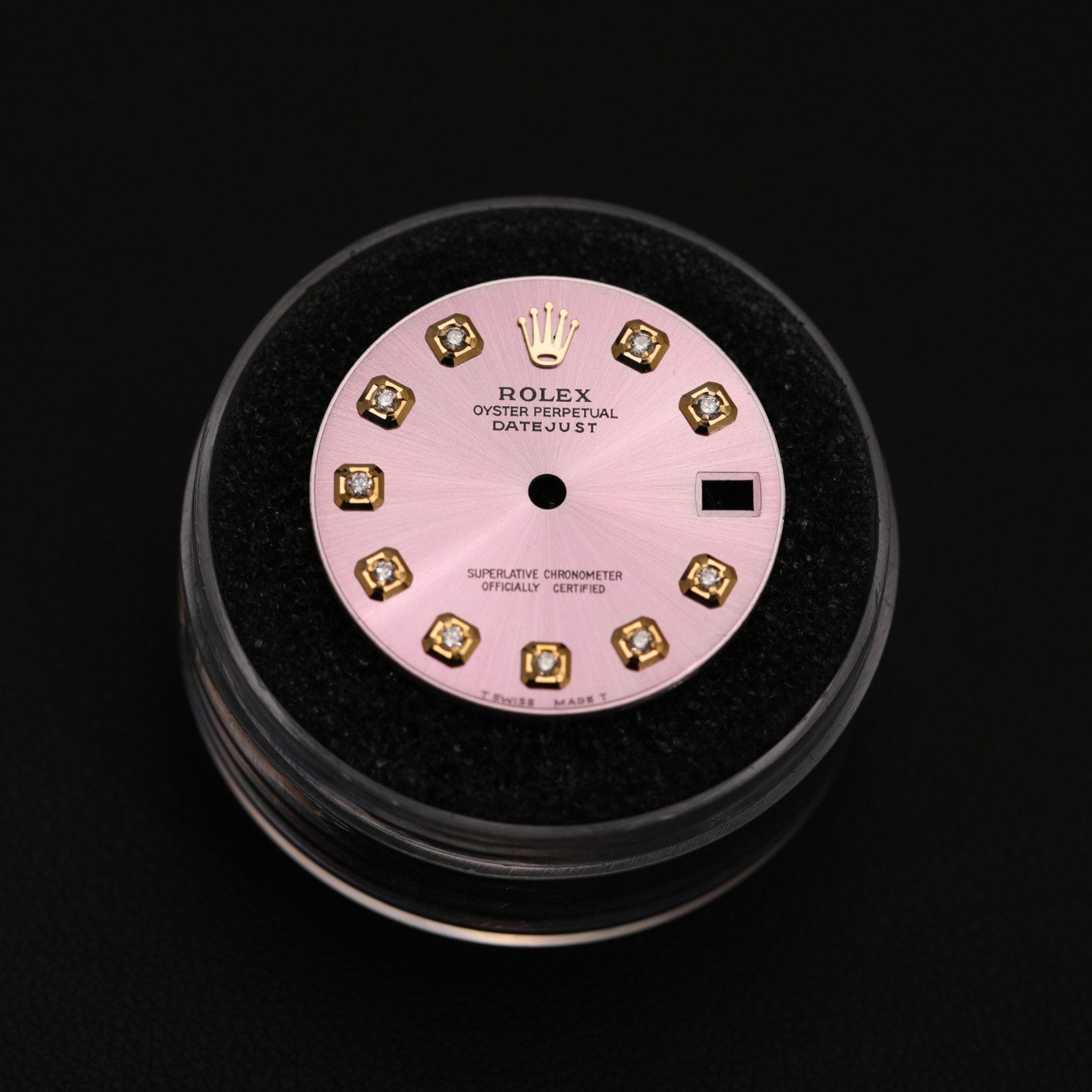 Rolex 31mm Custom Pink Diamond Dial for Datejust/Presidential Watch Non Quickset