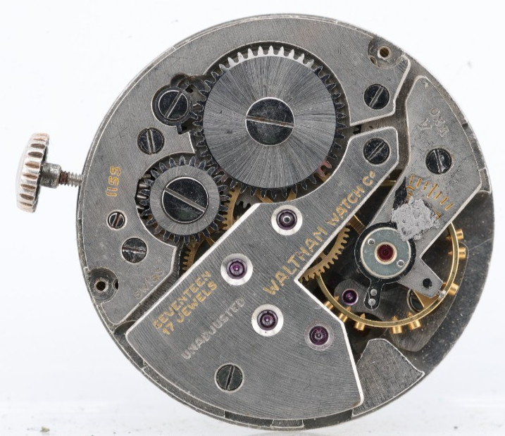 WALTHAM cal. 1155, 17j SWISS WRIST WATCH MOVEMENT 25.92mm, FOR REPAIR (M6)