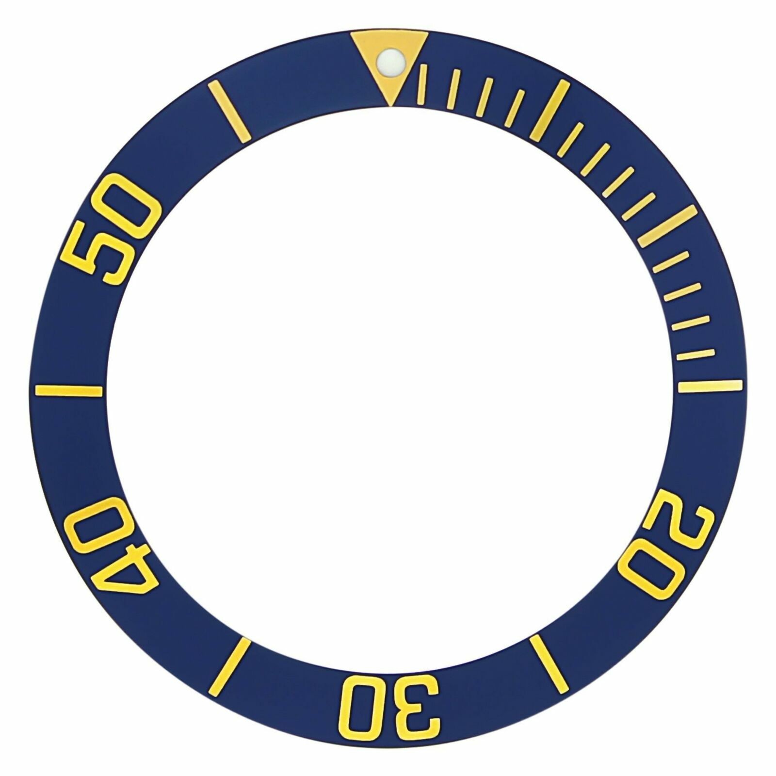 Blue With Gold Numbers Replacement Bezel Insert 38.90mm x 30.10mm Diver Watch