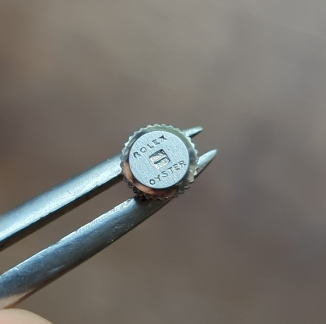 Rolex Oyster 5.2mm Steel Watch Crown for Repair (Damaged Tube) (F90)