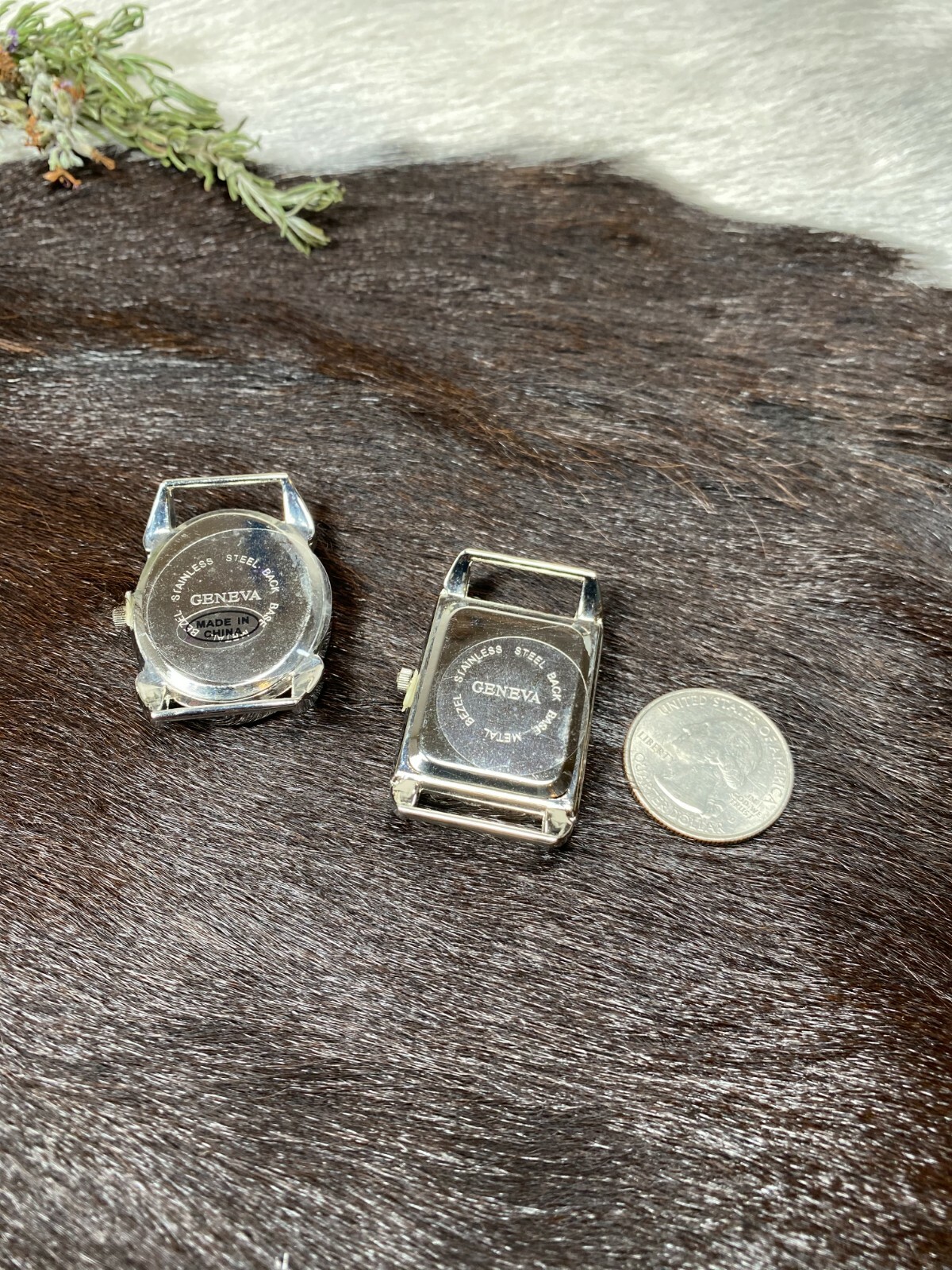 Watch Faces for Beading Ribbon Oval Rectangle Big Surface Battery 10 pcs