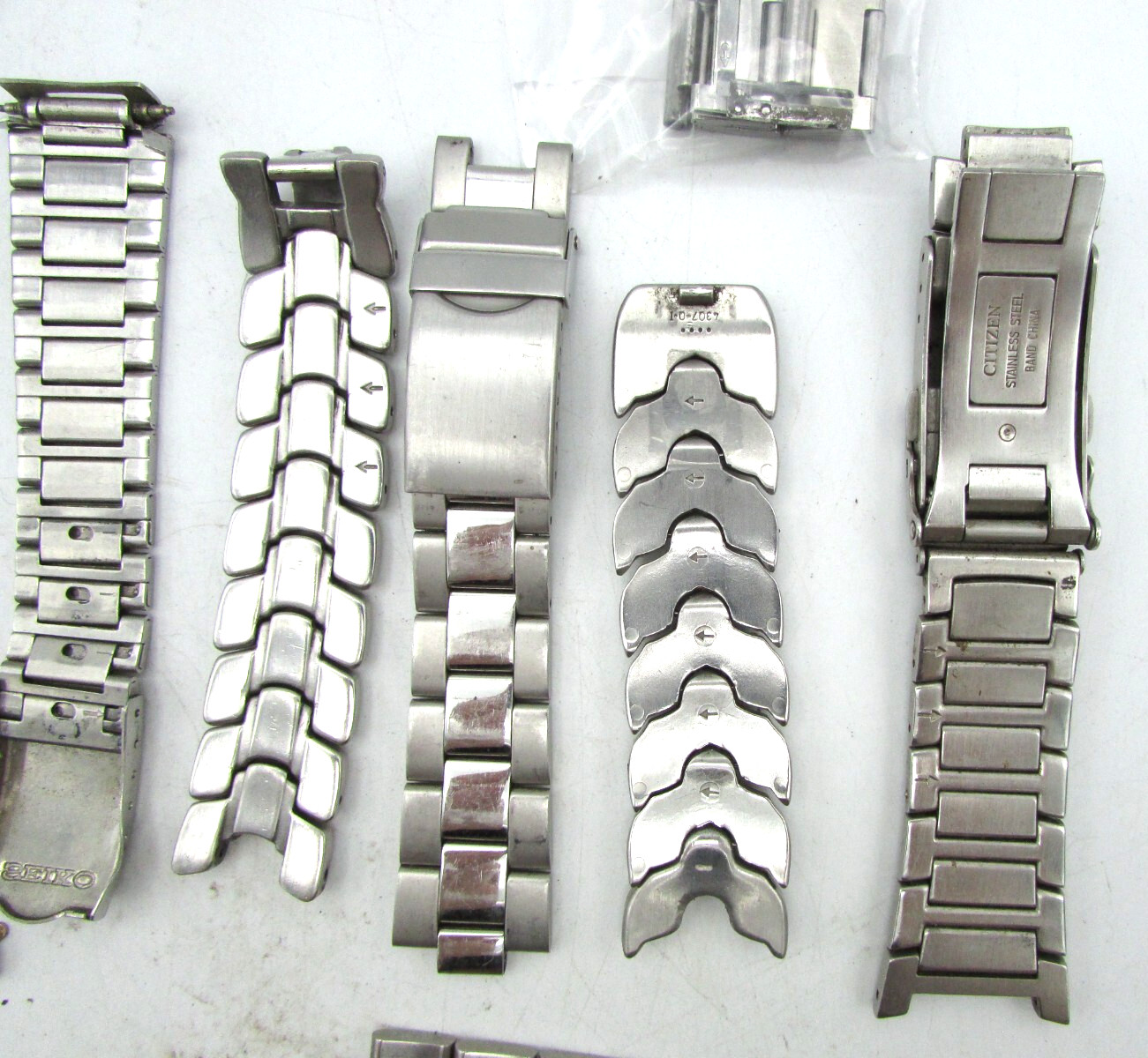 18-22mm RANGE SEIKO & CITIZEN STAINLESS STEEL BANDS WATCH PARTS REPAIR LOT W64