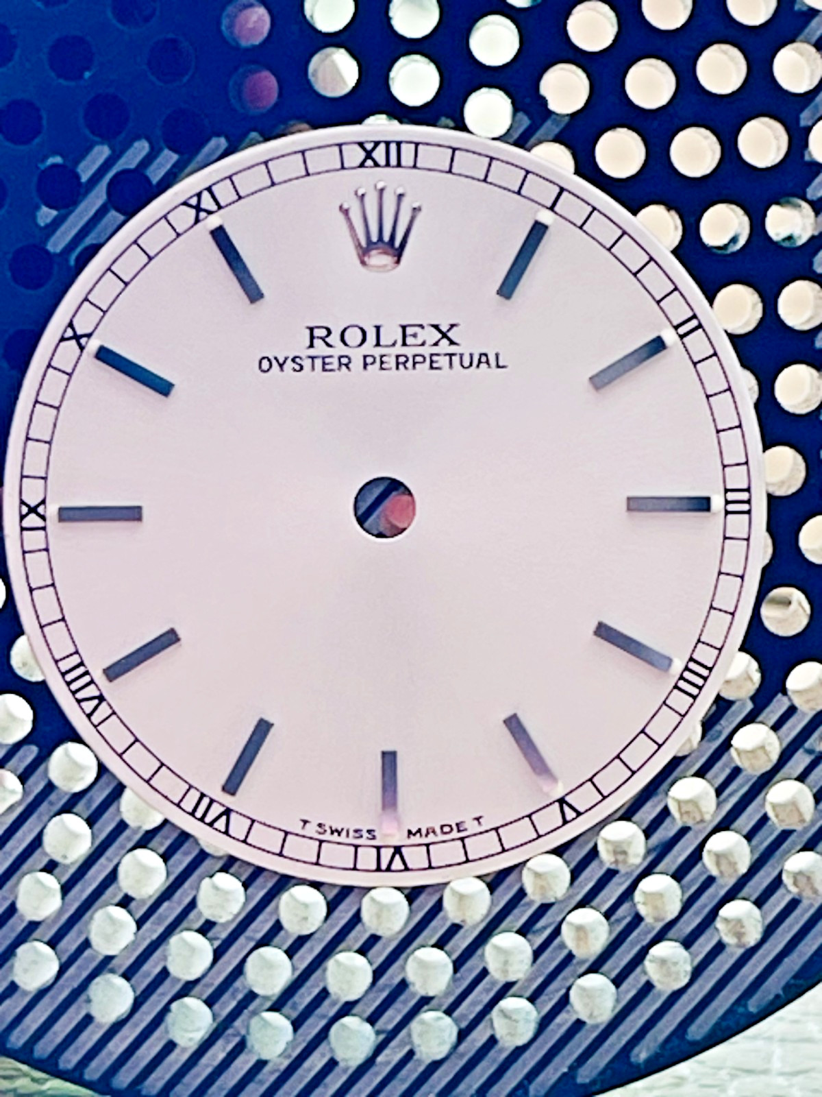 Genuine Rolex Silver Dial Complete With Hands BNIB Black Minute Track OEM 67480