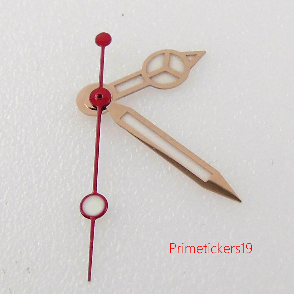 Yellow/Rose Golden Watch Hands Fit for NH35 NH36 Movement Blue/Red Second Hand