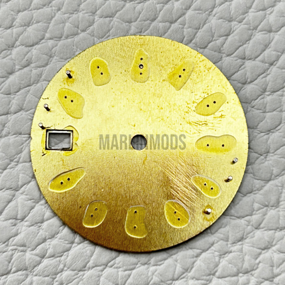 NH35A NH36 29mm Black MoP Dial Indices Mod Watch Part Date Green Luminous