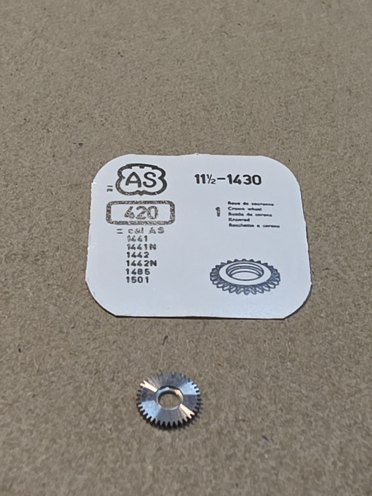 NOS AS 11-1/2L 1430 A. Schild 1430 P/N 420 Crown Wheel Parts Spares Repairs