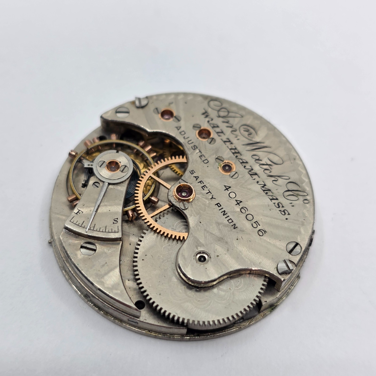 1889 Waltham Amn Watch Co 6s 16j Pocket Watch Movement & Dial