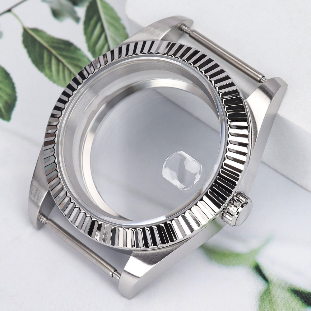 AR Layer Oyster Watch Cases 36mm/39mm Fluted Bezel Sapphire For Seiko NH35 NH36