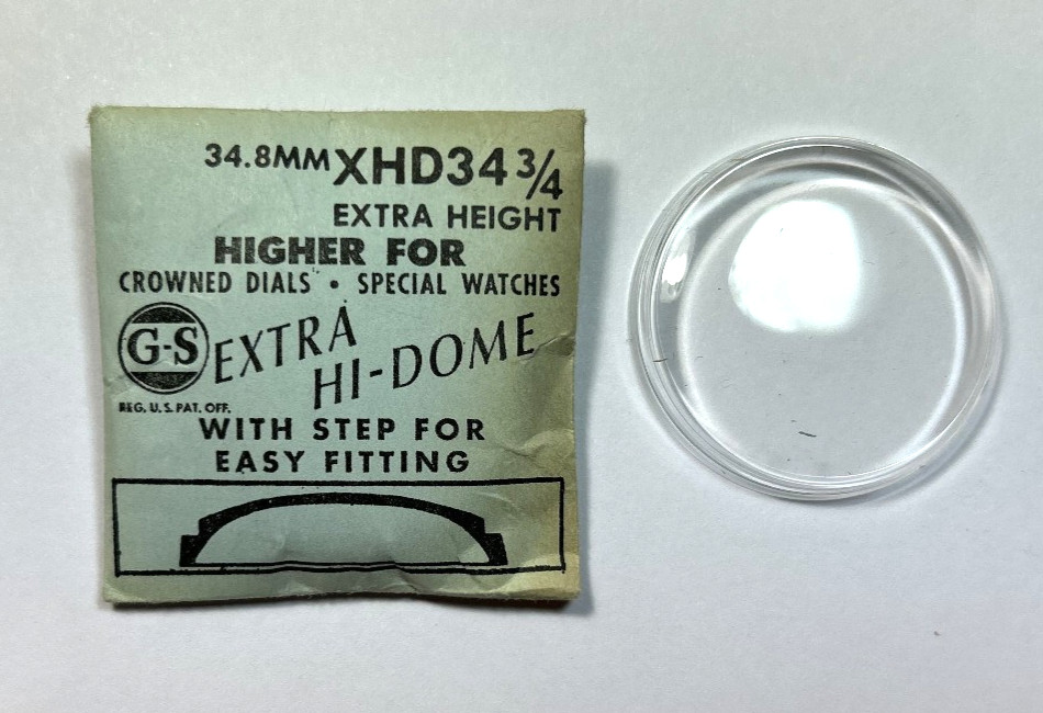 XHD 34 3/4 EXTRA HIGH DOME ROUND PLASTIC WATCH CRYSTAL 34.8mm