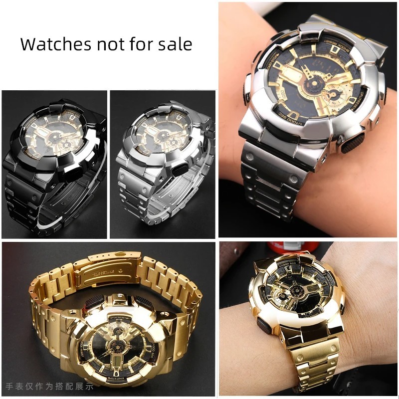 GA-110 Mod kit For Casio GA-110GB GA100 GA-120 Metal BEZEL Watch Case SteelStrap